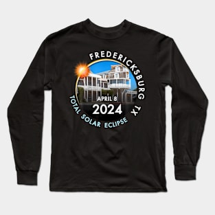 2024 Total Solar Eclipse Totality Fredericksburg Texas 26 Long Sleeve T-Shirt